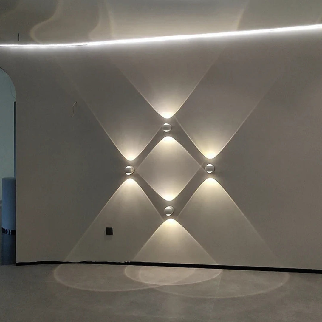 Cino Wandlamp | Metaal met Kristalglas, Up & Down Licht