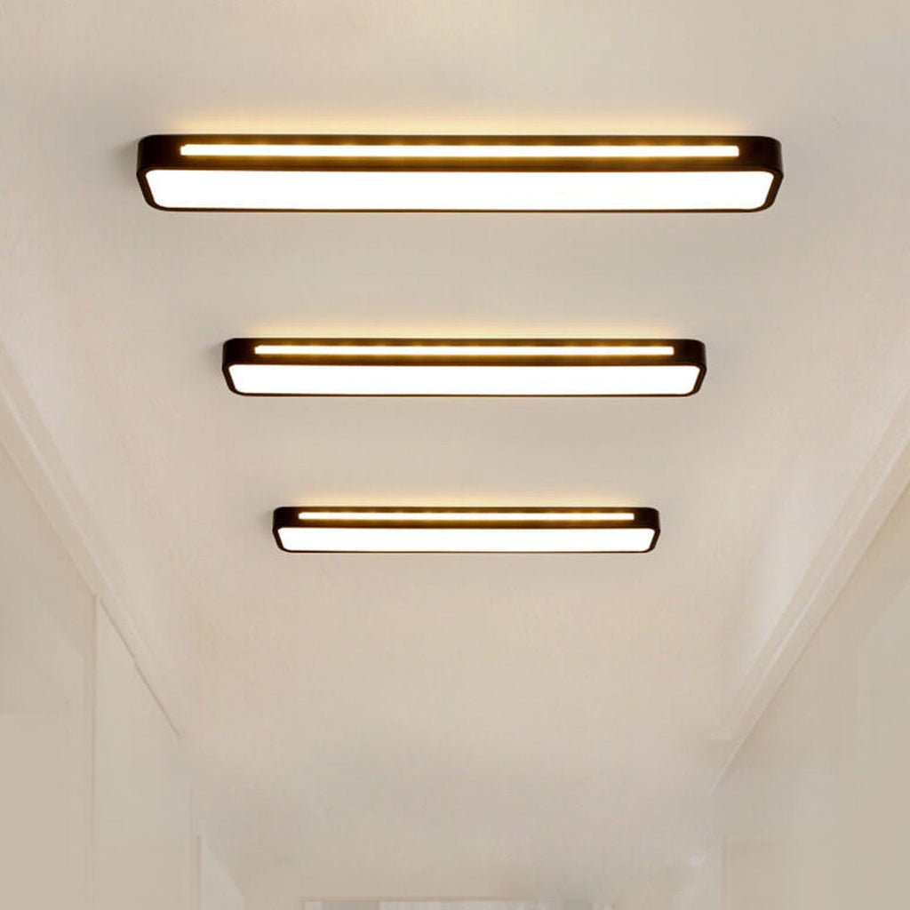 Scandinavian Minimalist Long LED Flush Mount Ceiling Fixture