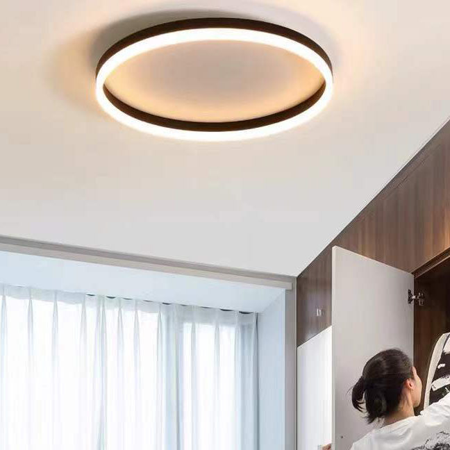 Nordic Minimalist Circular LED Flush Mount Ceiling Light with Iron and Acrylic Design