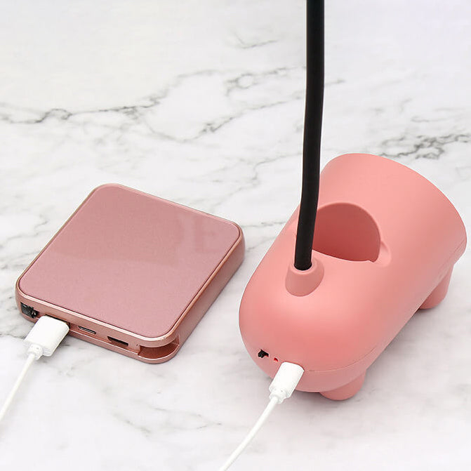 Creative Cartoon Rabbit LED Desk Lamp with Touch Control and USB Pen Holder