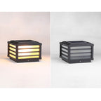 Contemporary Waterproof Solar LED Square Aluminum Landscape Post Light for Gardens