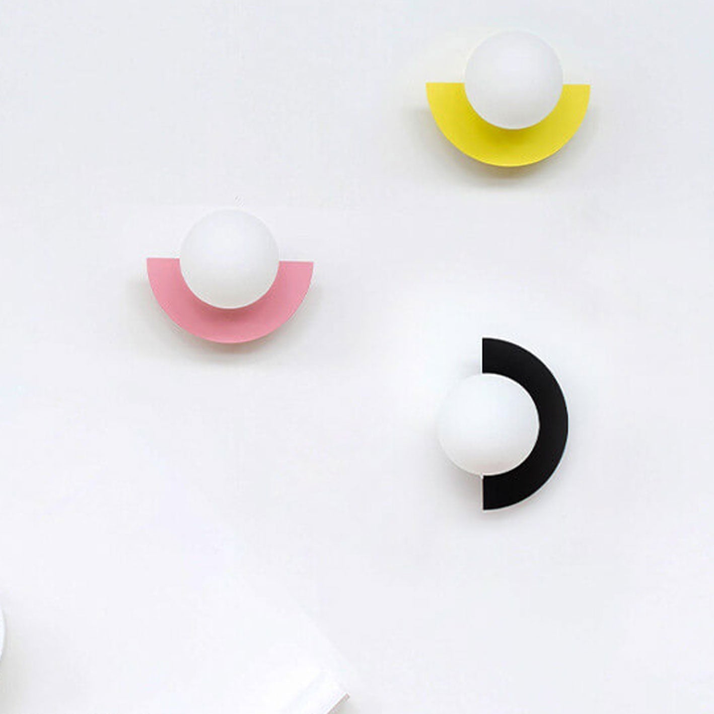 Contemporary Minimalist Colorful Glass Semi-Circle Wall Sconce Lamp with One Light