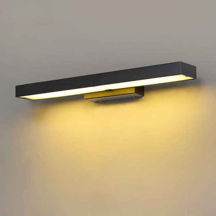 Contemporary Minimalist Rectangular Flat LED Outdoor Wall Sconce with Sensor - Waterproof