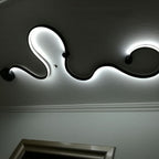 Contemporary Curved LED Wall Sconce Lamp in Long Aluminum Snake Design