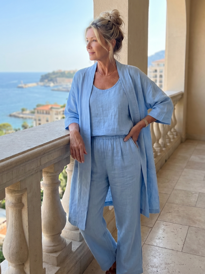 Effortless Three-Piece Pants Set for Women Dusty Wide Leg