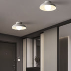 Japanese Wabi-Sabi Iron and Glass 1-Light Semi-Flush Mount Fixture