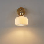 Contemporary Minimalist Striped Ceramic Wall Sconce Lamp with 1 Light