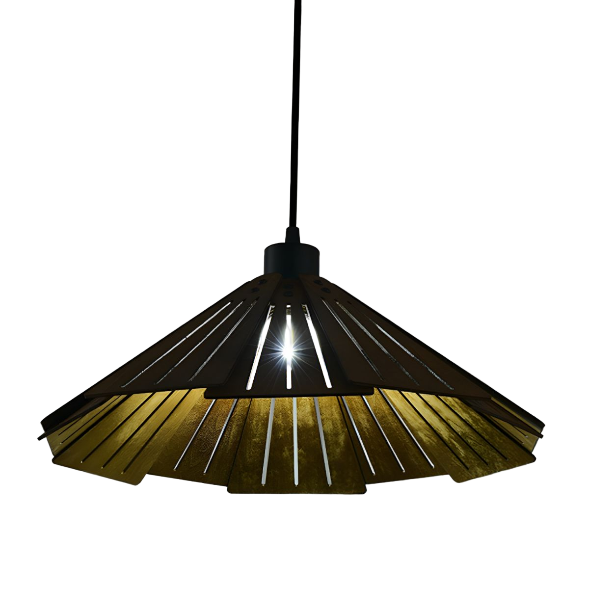 Takumièra - Wabi Sabi Wooden Cone Pendant Lamp