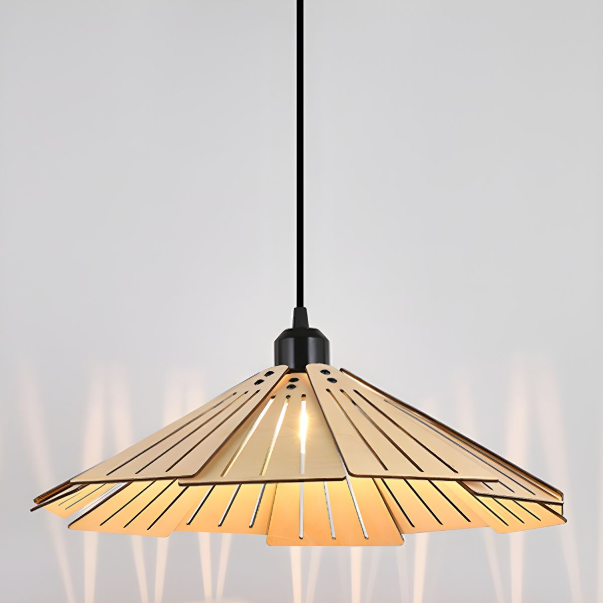 Takumièra - Wabi Sabi Wooden Cone Pendant Lamp