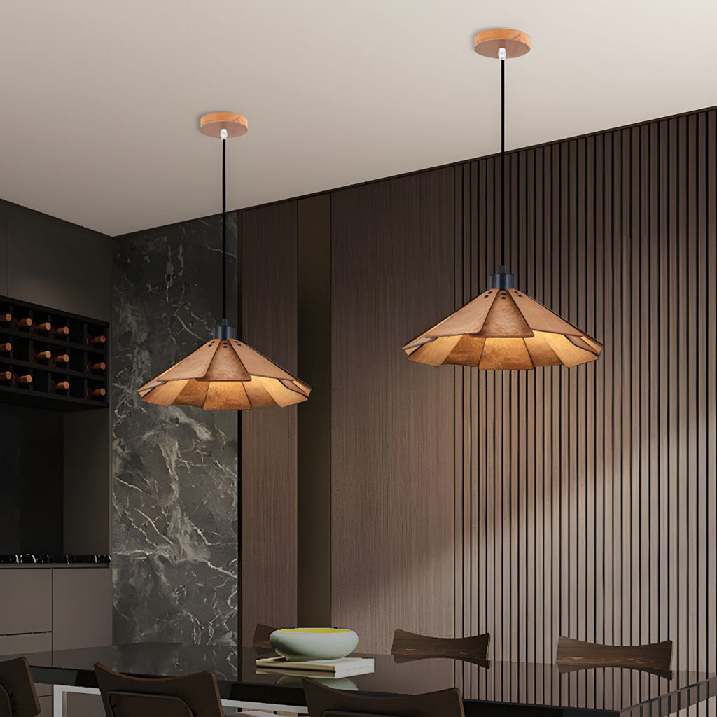 Takumièra - Wabi Sabi Wooden Cone Pendant Lamp