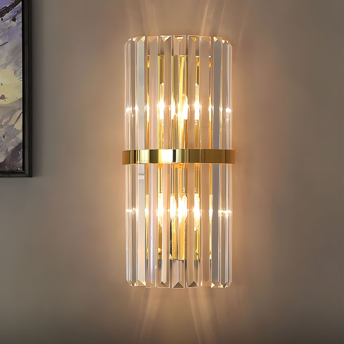 Bela Crystal Wall Light | Modern Stainless Steel Sconce