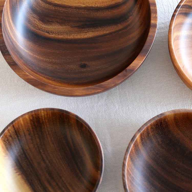 Bello Wooden Bowl Set | Handmade, Natural Grain, 4-Piece