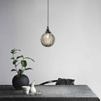 Vintage Lotus Textured Glass 1-Light Globe Pendant Lamp