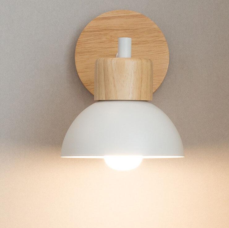 Nordic Wood Dome Wall Light | 1-Light