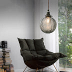 Vintage Lotus Textured Glass 1-Light Globe Pendant Lamp