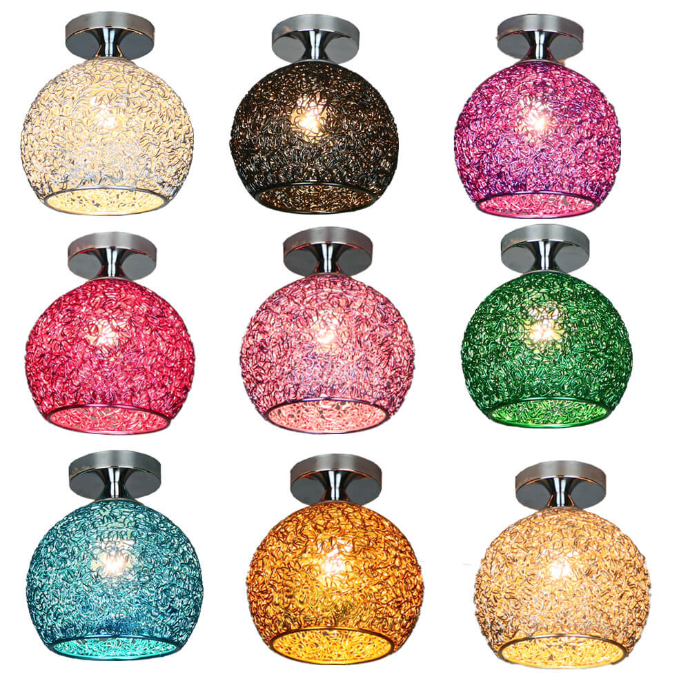Modern Textured Dome Semi-Flush Ceiling Light | LED 1-Light