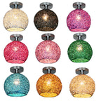 Contemporary Colorful 1-Light Dome Semi-Flush Ceiling Fixture