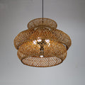 Vintage Rattan Woven 3-Tier Chandelier with 4/6 Lights