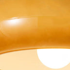 Contemporary Retro Round Solid Color Glass Pendant Light with Electroplated Copper - 1-Light Flush Mount