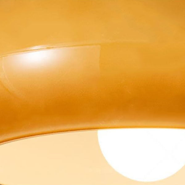 Contemporary Retro Round Solid Color Glass Pendant Light with Electroplated Copper - 1-Light Flush Mount