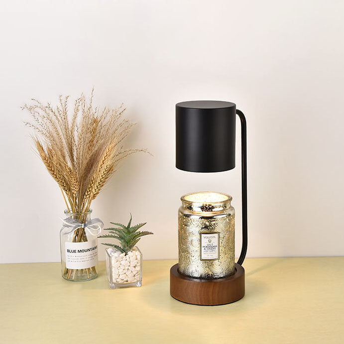 Japanese Minimalist Wooden Dimming Table Lamp with Melting Wax Design