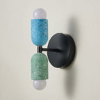 Contemporary Wabi-Sabi Iron and Cement 2-Light Wall Sconce