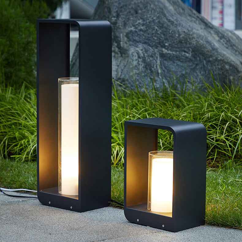 Contemporary Square Stainless Steel Acrylic LED Waterproof Landscape Light for Outdoor Patios