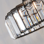Belo Crystal Pendant Light | Adjustable Height, Matte Black Frame