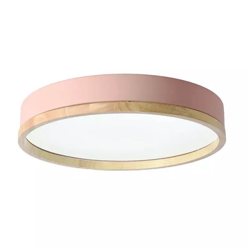 Elegant Round Acrylic LED Flush Mount Ceiling Light - Macaron Style