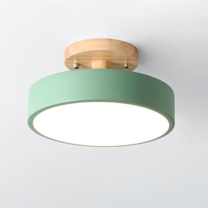 Nordic Style Round LED Semi-Flush Mount Ceiling Light