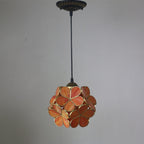 Retro Stained Glass Petal Single-Light Pendant Fixture
