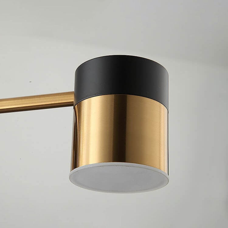 Contemporary Minimalist Black and Gold Semi-Flush Mount Light with 4-8 Bulb Capacity