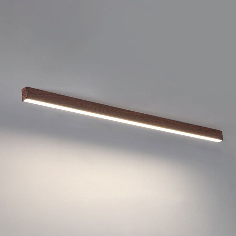 Contemporary Wood Grain Aluminum LED Flush Mount Ceiling Light