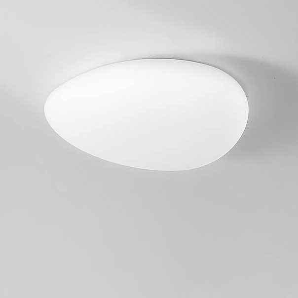Nordic Minimalist Cobblestone LED Flush Mount Ceiling Light with Lampshade