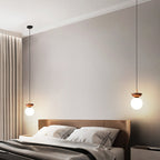 Contemporary Minimalist Glass and Iron Orb 1-Light Semi-Flush Mount/Pendant Light for Living Room