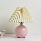 Scandinavian Minimalist Ceramic Pleated Table Lamp with Single Light