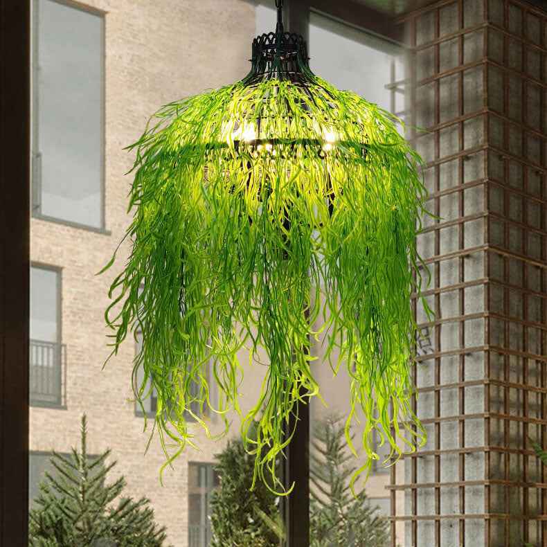 Artistic 3-Light Chandelier with Plant Vine Design