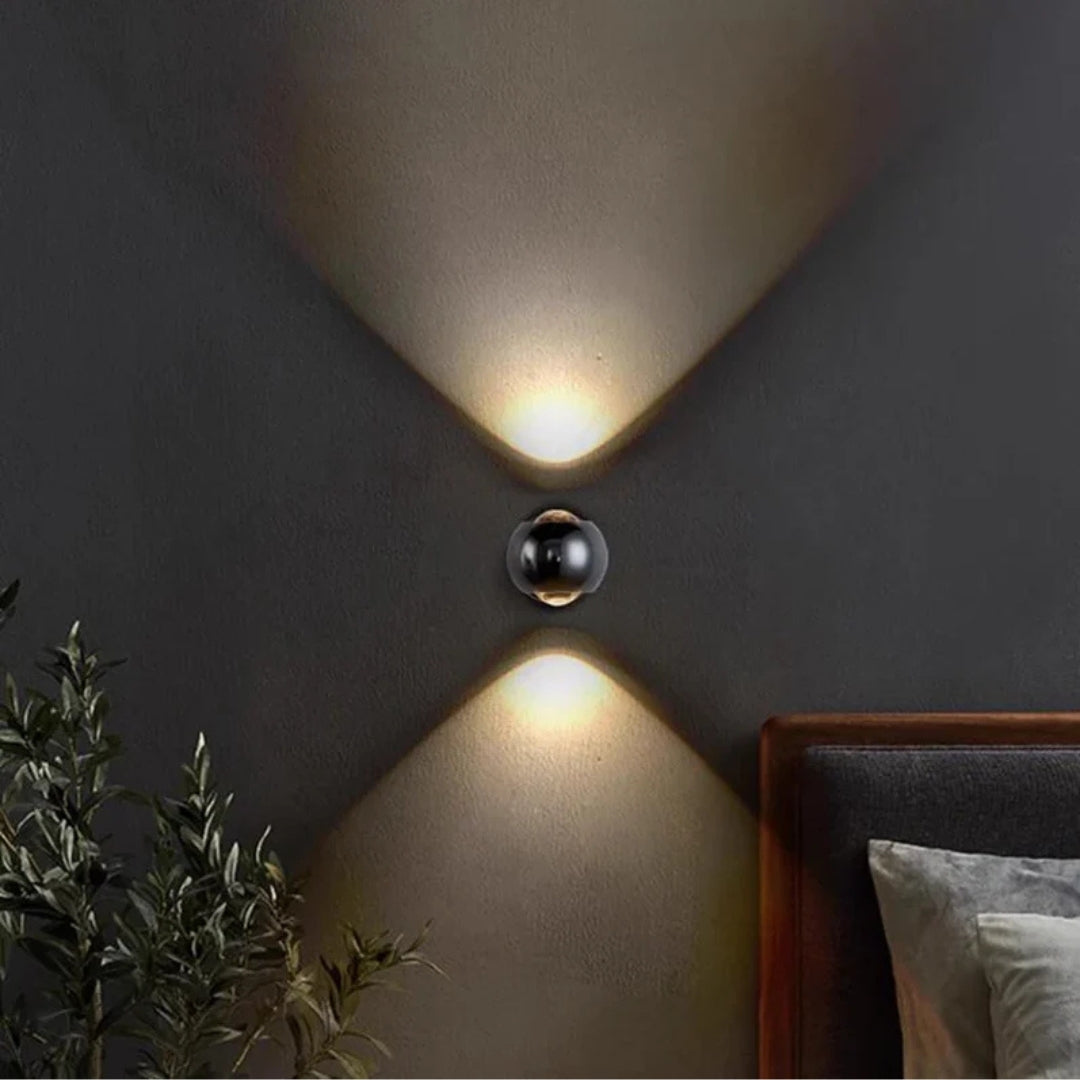 Cino Wandlamp | Metaal met Kristalglas, Up & Down Licht