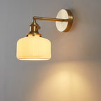 Contemporary Minimalist Striped Ceramic Wall Sconce Lamp with 1 Light