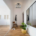 Bela Crystal Semi Flush Mount Ceiling Light | Elegant Metal Frame