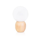 Nordic Solid Wood Milk White Glass Orb Table Lamp with 1 Light
