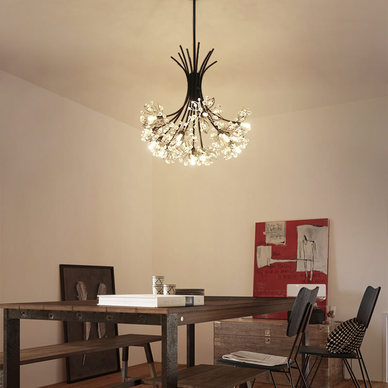 Chandeliers with Crystal Dandelion Shades - 13 to 19 Lights