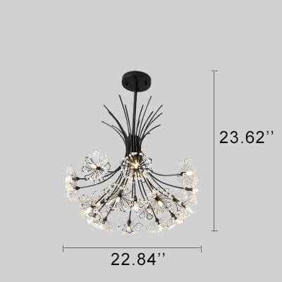 Chandeliers with Crystal Dandelion Shades - 13 to 19 Lights