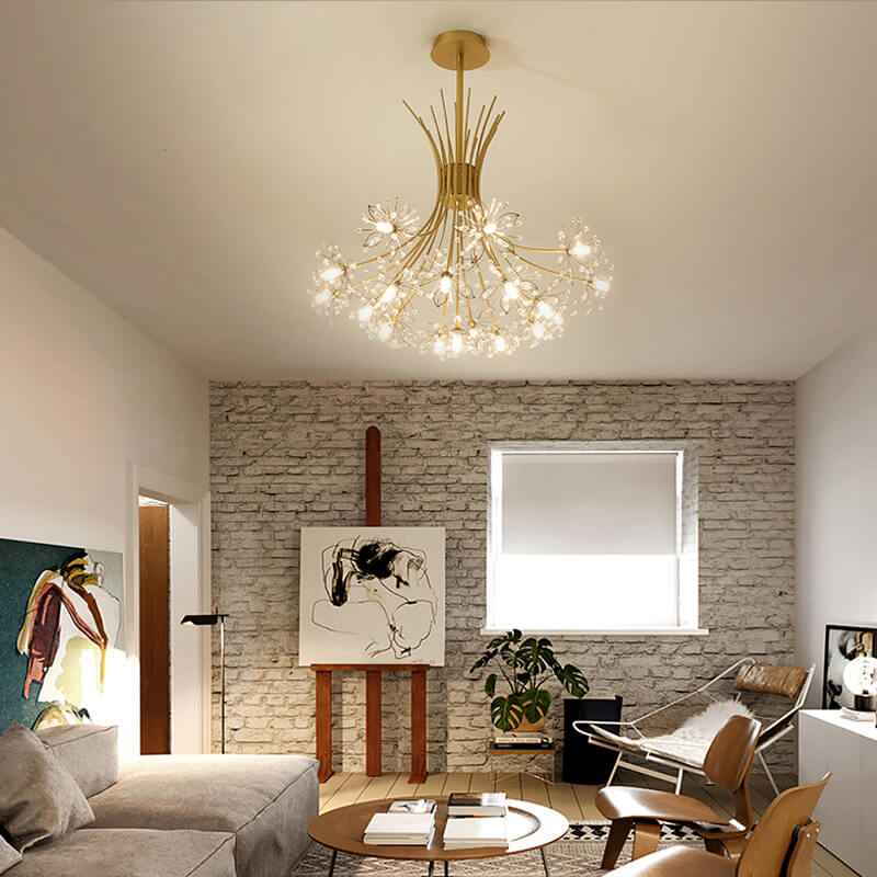 Chandeliers with Crystal Dandelion Shades - 13 to 19 Lights