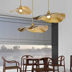 Contemporary Golden Bronze Lotus Leaf 1-Light Pendant Fixture