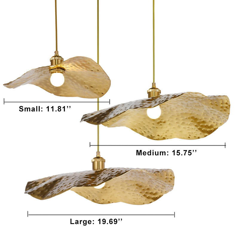 Contemporary Golden Bronze Lotus Leaf 1-Light Pendant Fixture