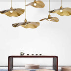 Contemporary Golden Bronze Lotus Leaf 1-Light Pendant Fixture
