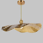 Contemporary Golden Bronze Lotus Leaf 1-Light Pendant Fixture