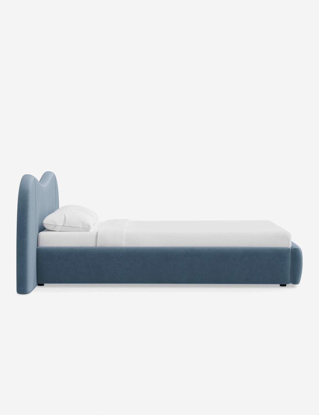 Clara Platform Bed | Extended Headboard, Bespoke Upholstery