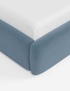 Clara Platform Bed | Extended Headboard, Bespoke Upholstery